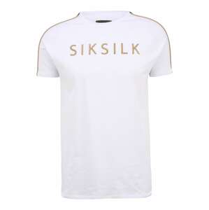 SikSilk Tričko  biela / zlatá / čierna