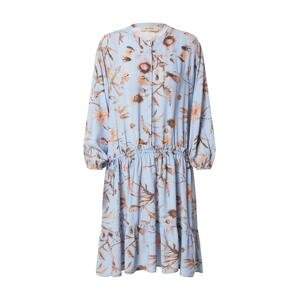 MOS MOSH Košeľové šaty 'Theresa Thistle'  svetlomodrá / hnedá / svetlohnedá
