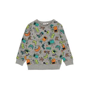 Guppy Sweatshirt 'DION'  sivá melírovaná / žltá / svetlooranžová / nefritová / čierna