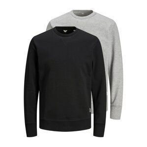 JACK & JONES Mikina  čierna / sivá melírovaná