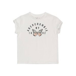 Abercrombie & Fitch Tričko  biela / čierna / ružová / svetlomodrá