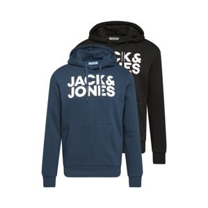 JACK & JONES Mikina  modrá / čierna / biela