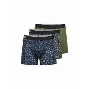 Only & Sons Boxerky 'Jackie'  tmavozelená / tmavomodrá / tmavosivá / biela