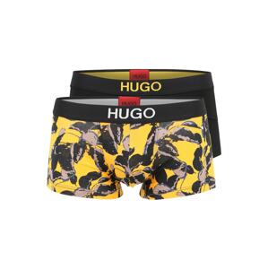 HUGO Boxerky  žltá / tmavomodrá / biela / tmavošedá