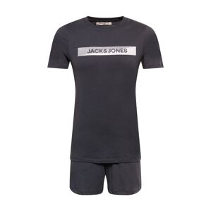 JACK & JONES Krátke pyžamo  čierna / biela