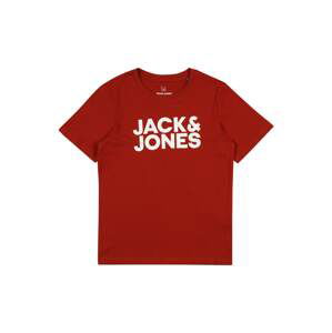 Jack & Jones Junior Tričko 'ECORP'  biela / ohnivo červená