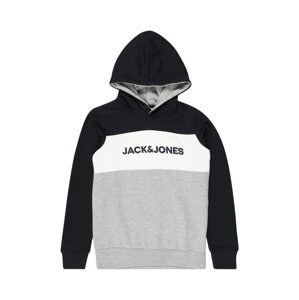 Jack & Jones Junior Mikina  námornícka modrá / sivá melírovaná / biela