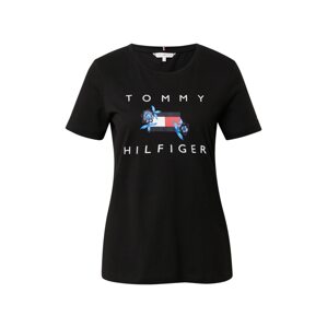 TOMMY HILFIGER Tričko  čierna / biela / modrá / námornícka modrá / červená