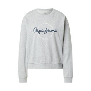 Pepe Jeans Mikina 'BLANCA'  sivá melírovaná / námornícka modrá / biela