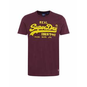 Superdry Tričko 'Chenille'  žltá / čerešňová