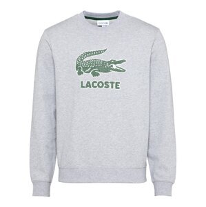 LACOSTE Mikina  sivá melírovaná / tmavozelená / biela