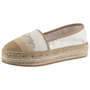 TOMMY HILFIGER Espadrilky  béžová / piesková / vaječná škrupina / tmelová / biela