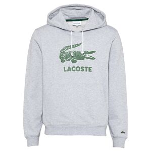 LACOSTE Mikina  sivá melírovaná / trávovo zelená / biela