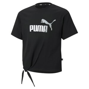 PUMA Tričko  čierna / strieborná