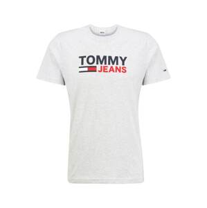 Tommy Jeans Tričko  svetlosivá / tmavomodrá / biela / červená