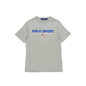 Polo Ralph Lauren T-Shirt  sivá melírovaná / kráľovská modrá / biela / červená