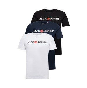 JACK & JONES Tričko  námornícka modrá / červená / čierna / biela