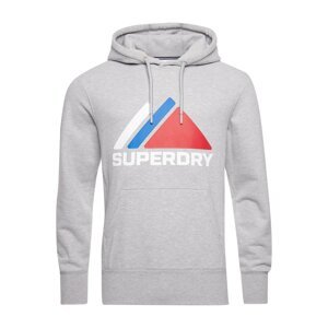 Superdry Mikina  sivá melírovaná / červená / modrá / biela