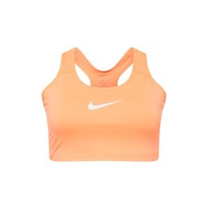 NIKE Športová podprsenka 'Swoosh'  oranžová / biela