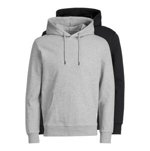 JACK & JONES Mikina  čierna / sivá melírovaná