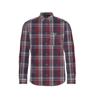 JACK & JONES Hemd  vínovo červená / biela / námornícka modrá