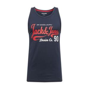 JACK & JONES Tričko 'MOON'  tmavomodrá / biela / červená