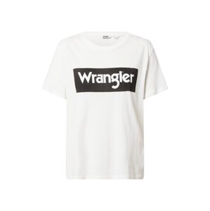 WRANGLER Tričko  šedobiela / čierna