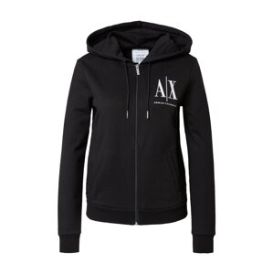 ARMANI EXCHANGE Tepláková bunda '8NYM22'  čierna / biela