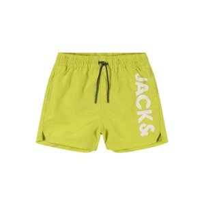 Jack & Jones Junior Plavecké šortky 'BALI'  svetlozelená / biela