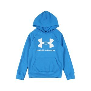 UNDER ARMOUR Športová mikina 'RIVAL'  nebesky modrá / biela