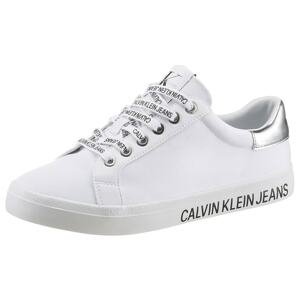 Calvin Klein Jeans Nízke tenisky  biela / strieborná