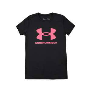 UNDER ARMOUR Funkčné tričko  čierna / ružová