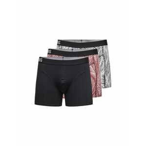 Only & Sons Boxerky 'ONSJERRY'  čierna / biela / červená