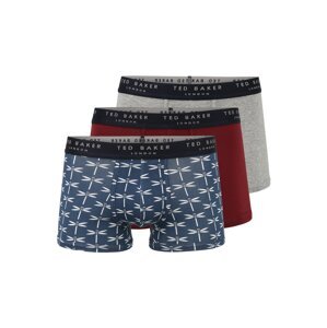 Ted Baker Boxerky  modrá / sivá melírovaná / tmavočervená