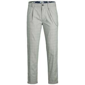 JACK & JONES Chino nohavice  svetlosivá / svetlozelená