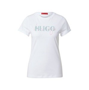 HUGO Tričko  pastelovo modrá / ružová / biela