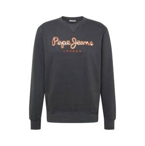 Pepe Jeans Mikina 'OLAF'  čadičová / biela / oranžová