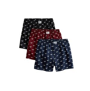 HOLLISTER Boxerky  vínovo červená / námornícka modrá / čierna / biela