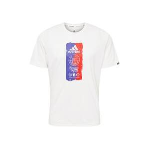 ADIDAS PERFORMANCE T-Shirt  biela / tmavofialová / ohnivo červená