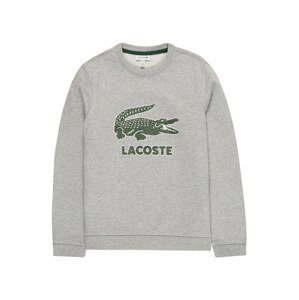 LACOSTE Mikina  sivá melírovaná / zelená / biela