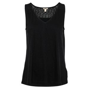 ESPRIT Top 'Crochet'  čierna