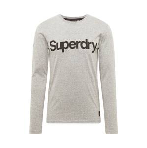 Superdry Tričko  sivá melírovaná / čierna