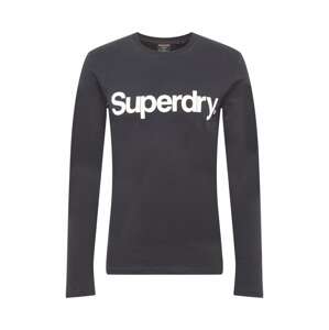 Superdry Tričko  biela / tmavosivá