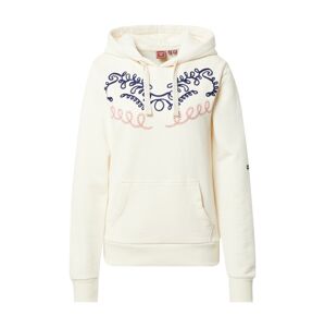 Superdry Mikina  béžová / námornícka modrá / červená