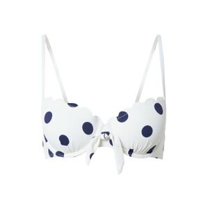 Hunkemöller Bikinový top 'Scallop'  biela / námornícka modrá