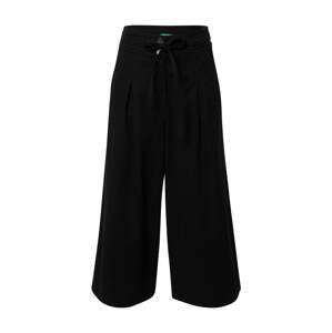 UNITED COLORS OF BENETTON Plisované nohavice  čierna