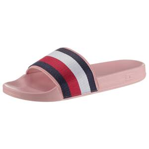 TOMMY HILFIGER Šľapky  biela / tmavomodrá / červená / ružová