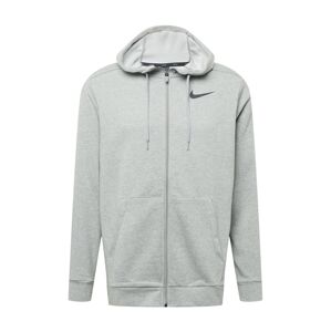 NIKE Športová mikina so zipsom  sivá melírovaná / čierna