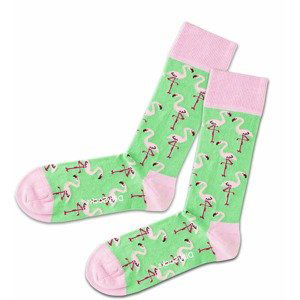 DillySocks Ponožky 'Flamingo Lawn'  svetlozelená / svetloružová / ružová