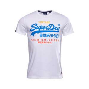 Superdry Tričko  modrá / biela / oranžová